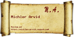 Michler Arvid névjegykártya